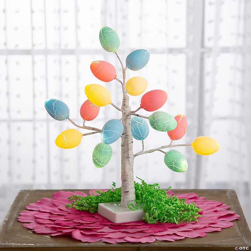 Light-Up Easter Egg Tree Tabletop Decoration Image