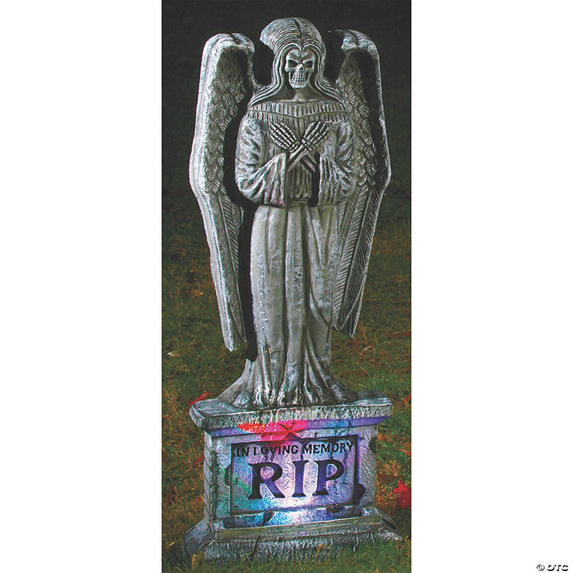 Light-Up Gothic Angel Tombstone Image