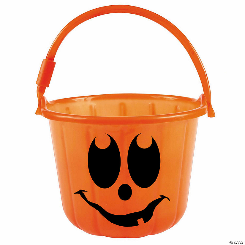 Light-Up Orange Jack-O'-Lantern Trick-or-Treat Safety Bucket Image