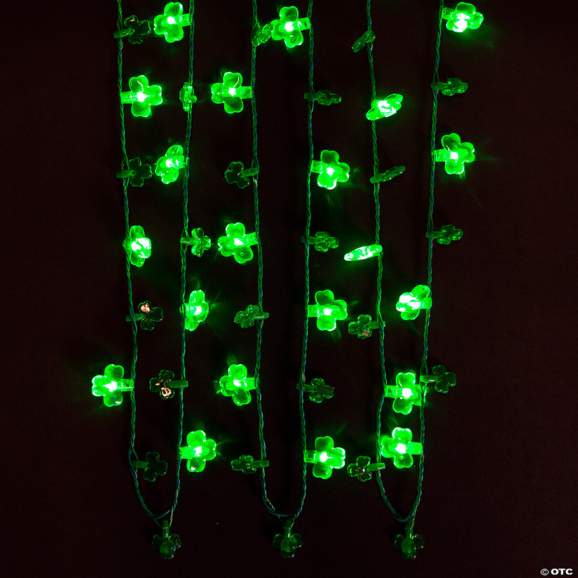 Light-Up St. Patrick's Day Multi-Shamrock Necklaces Image