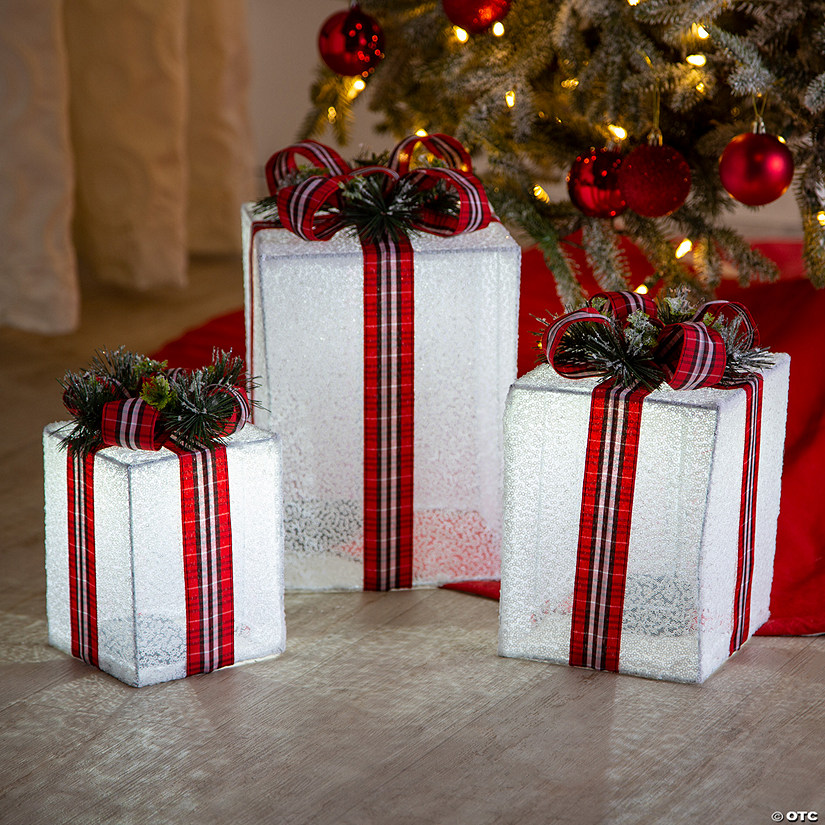 Lighted Nesting Christmas Gifts Outdoor Decorations - 3 Pc. Image