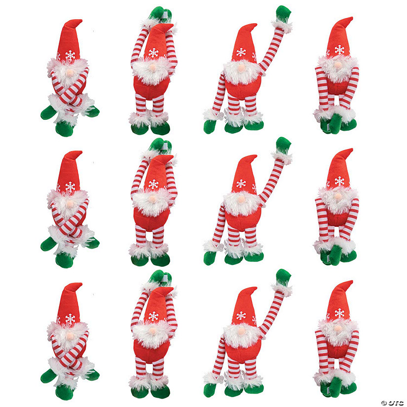 Long Arm Stuffed Christmas Gnomes - 12 Pc. Image