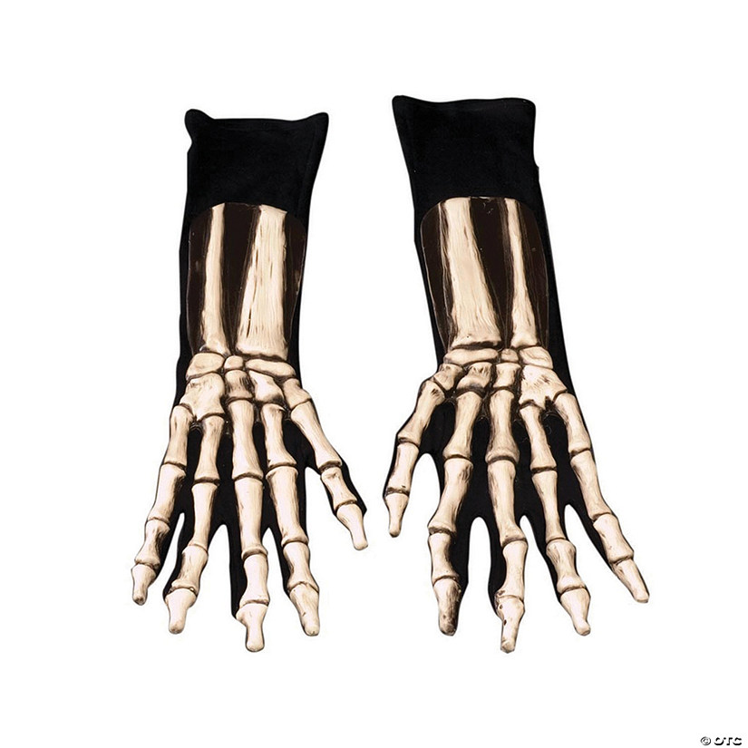 Long Skeleton Gloves for Adults Image