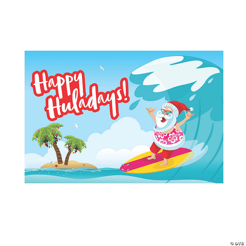 Luau Santa Backdrop - 3 Pc. Image