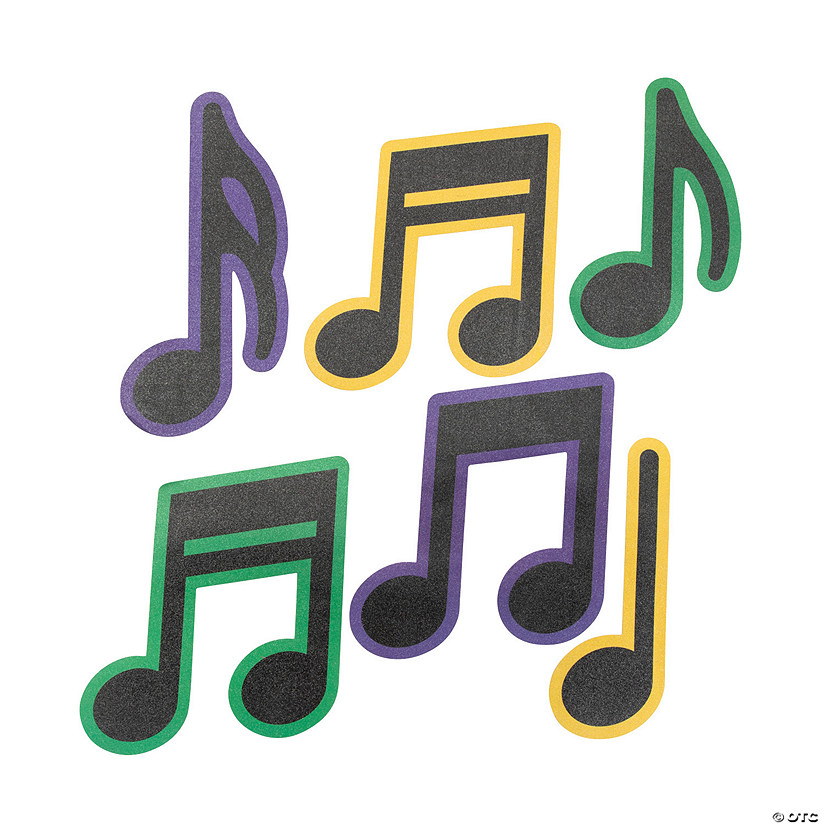 Mardi Gras Glitter Music Cutouts - 6 Pc. Image