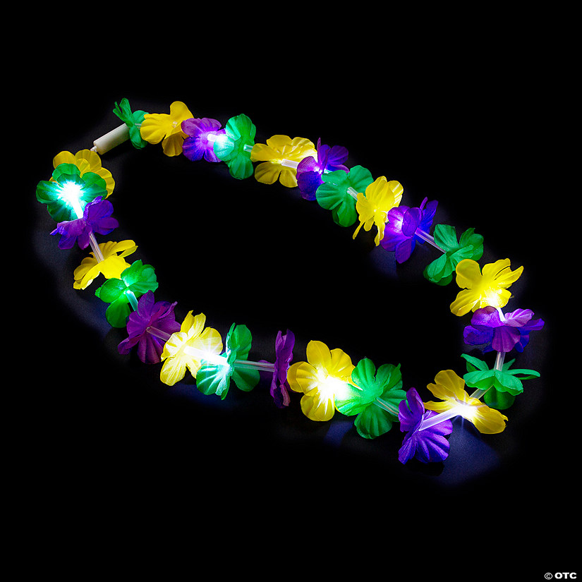 Mardi Gras Light-Up Polyester Leis Assortment Image