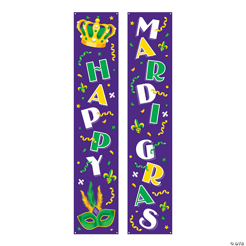 Mardi Gras Pillar Banners Image