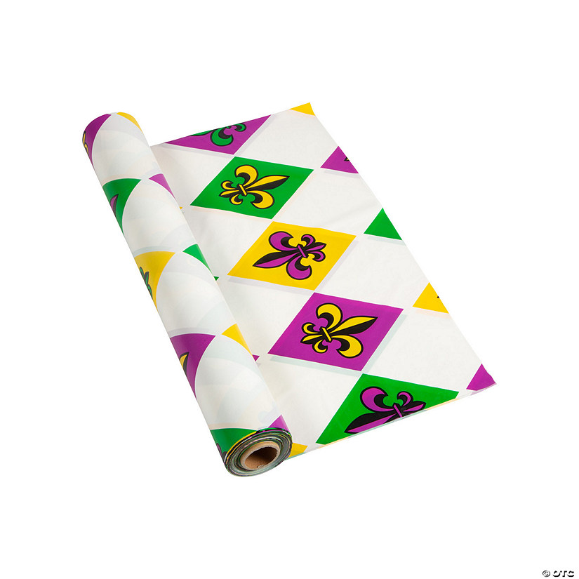 Mardi Gras Plastic Tablecloth Roll Image