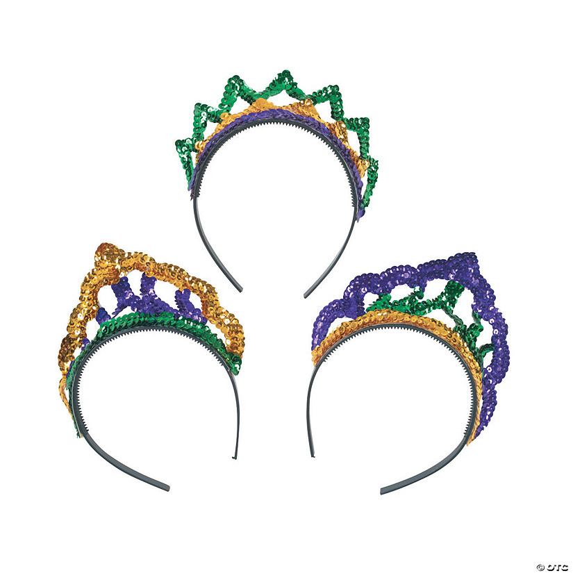 Mardi Gras Tiaras Assortment - 12 Pc. Image