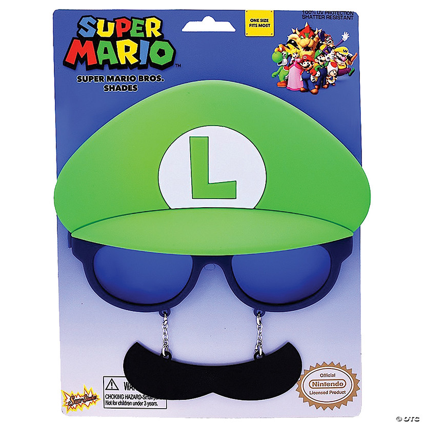 Mario Bros Luigi Glasses - 1 Pc. Image