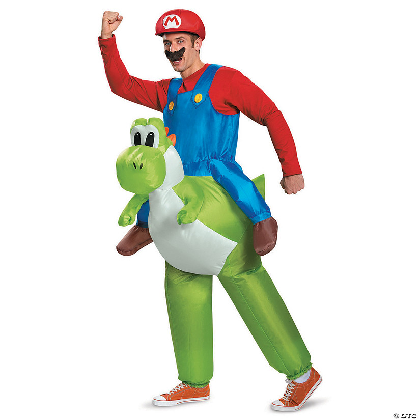 Mario Riding Yoshi Adult Costume Image