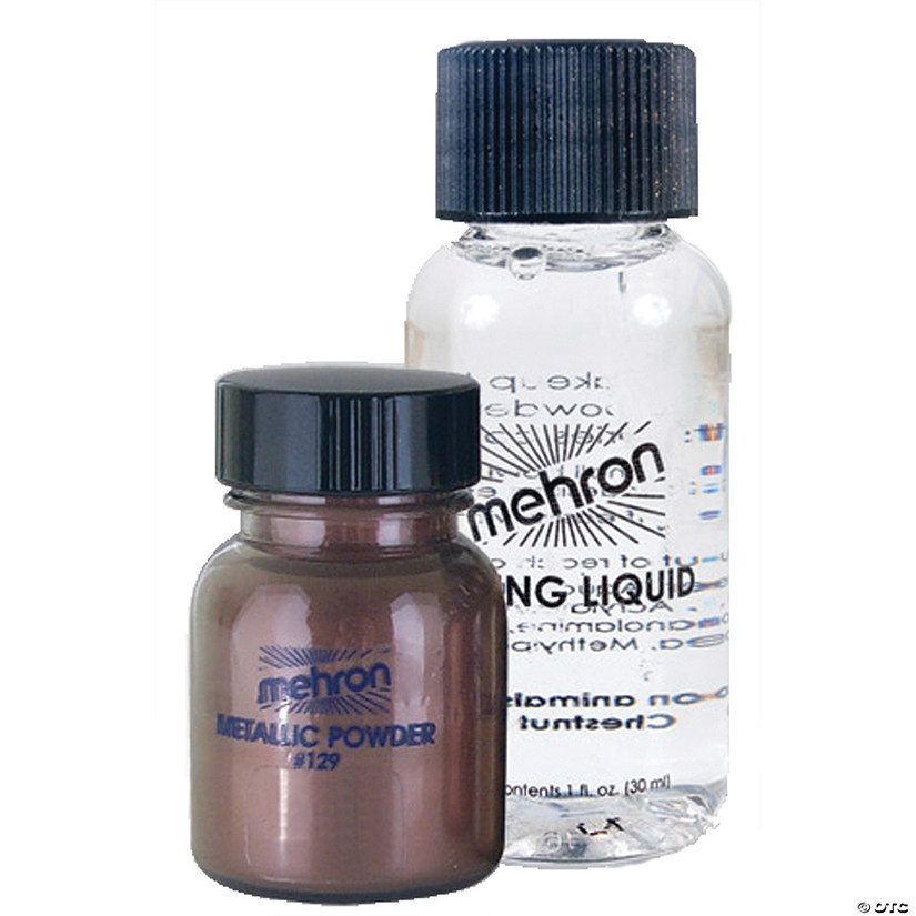Mehron Metallic Bronze Makeup Powder with Mixing Liquid Image