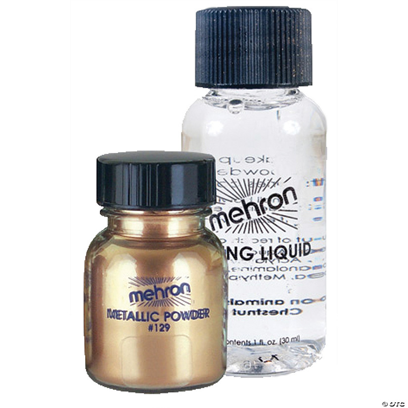 Mehron Metallic Gold Makeup Powder with Mixing Liquid  Image
