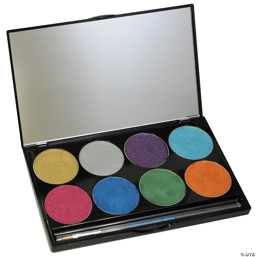 Mehron Paradise Makeup AQ&#8482;-8-Color Refillable Palette Brilliant Metallics Image