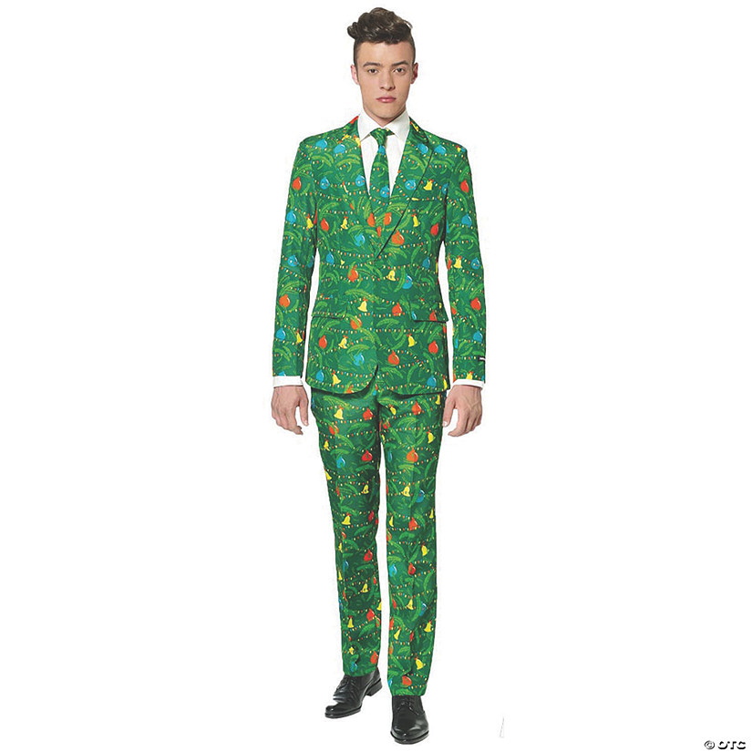 Men&#8217;s Green Christmas Tree Suit - Large Image