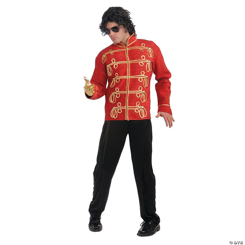 Men&#8217;s Michael Jackson Red Military Jacket Costume - Medium Image