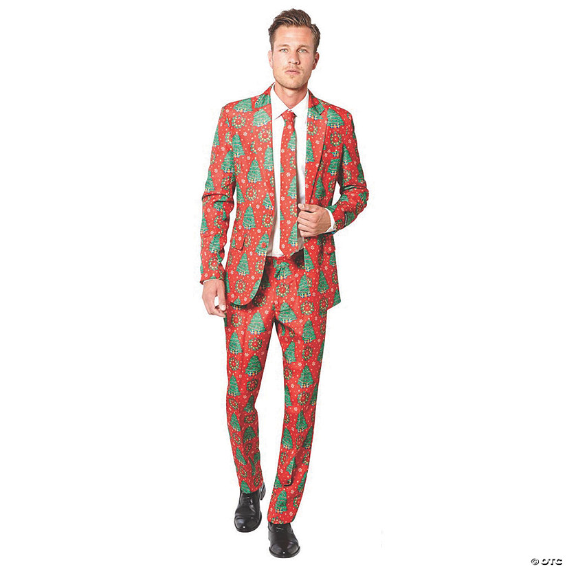 Men&#8217;s Red Christmas Suit - Large Image