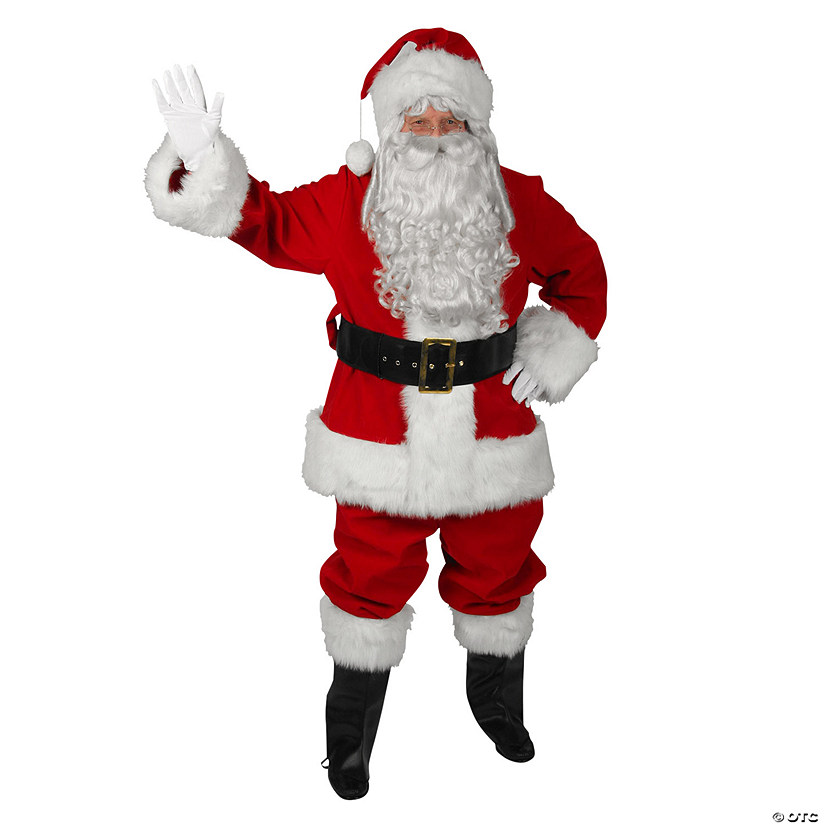 Men&#8217;s Regal Red Velvet Santa Suit Costume Image