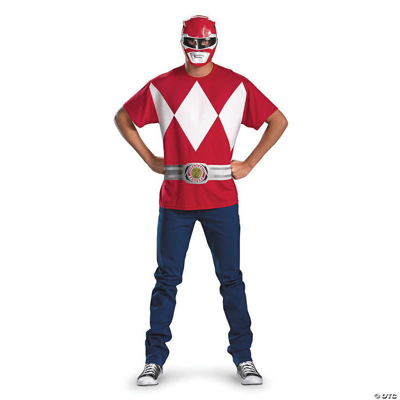 Men's Alternative Red Power Ranger Costume Size Image