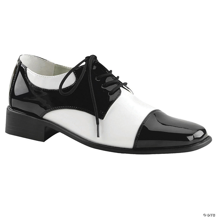 Men's Black & White Oxford Shoes Image