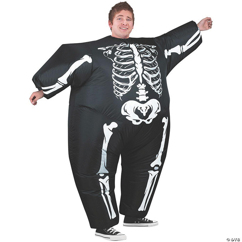 Men's Black Inflatable Blimpz Skeleton Costume Image