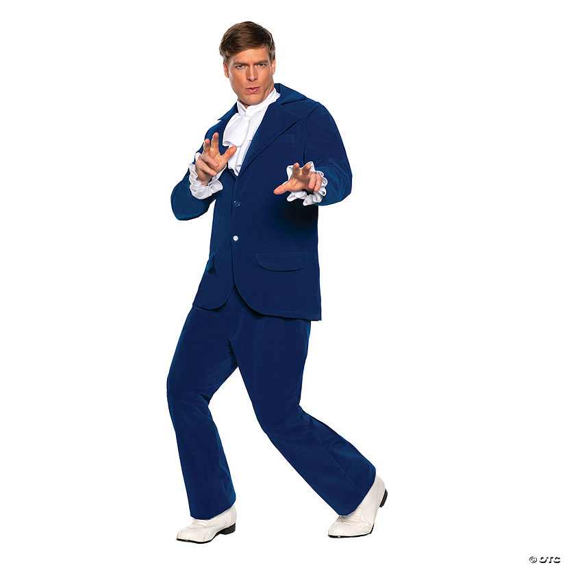 Men's Blue Groovy Sixties Costume Image
