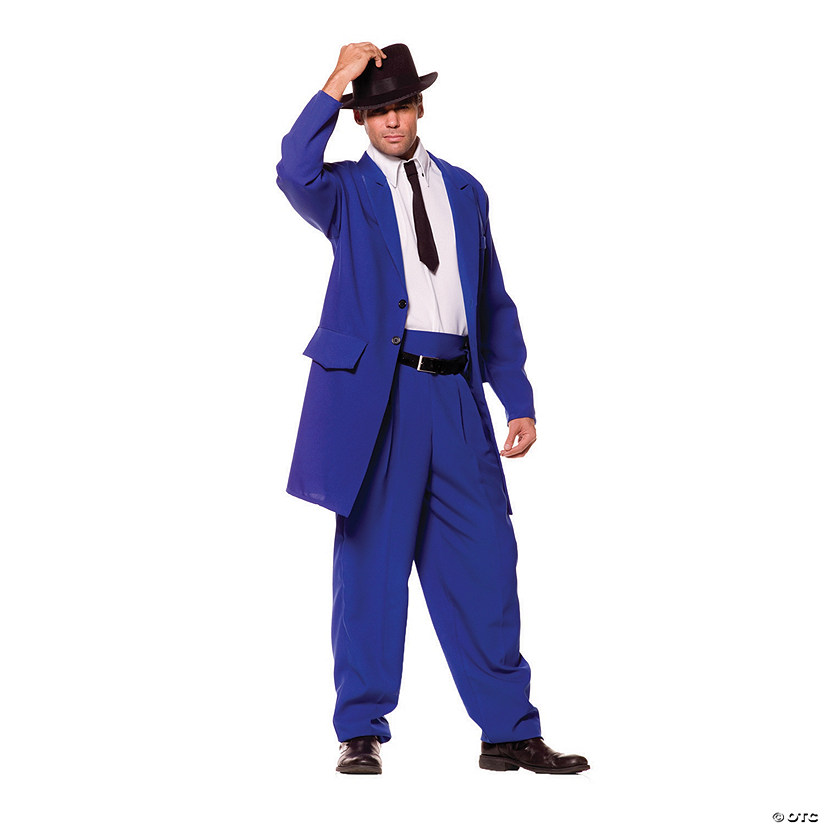Men's Blue Zoot Suit Costume Image