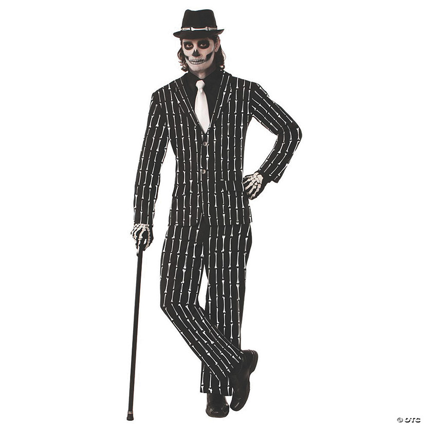 Men's Bone Pin Stripe Suit Costume Image