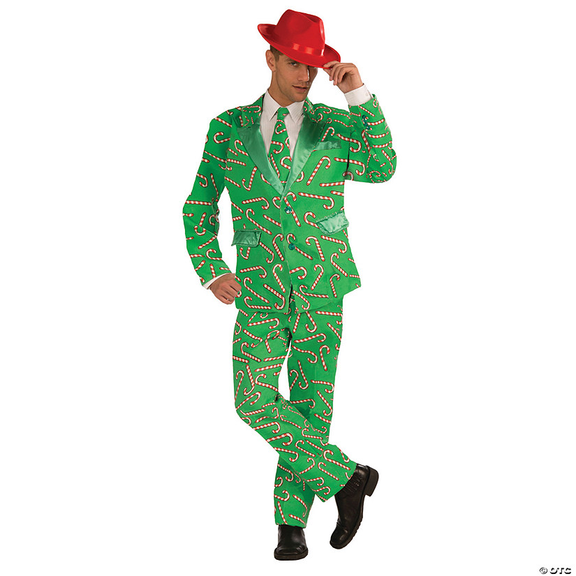 Men's Candy Cane Suit Costume Image