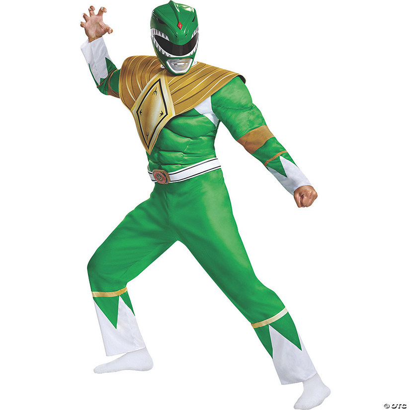 Men's Classic Muscle Power Rangers Green Ranger Classic Costume Image