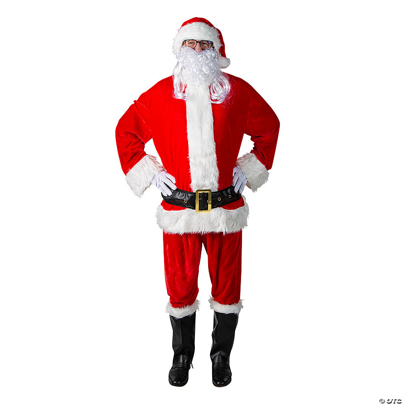 Men's Complete Velour Santa Suit Costume Image