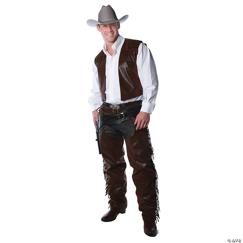 Men's Cowboy Vest And Chaps Costume