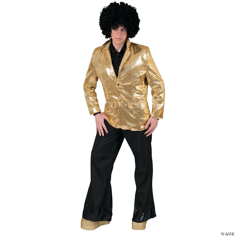 Men's Gold Disco Jacket Costume - Large Image