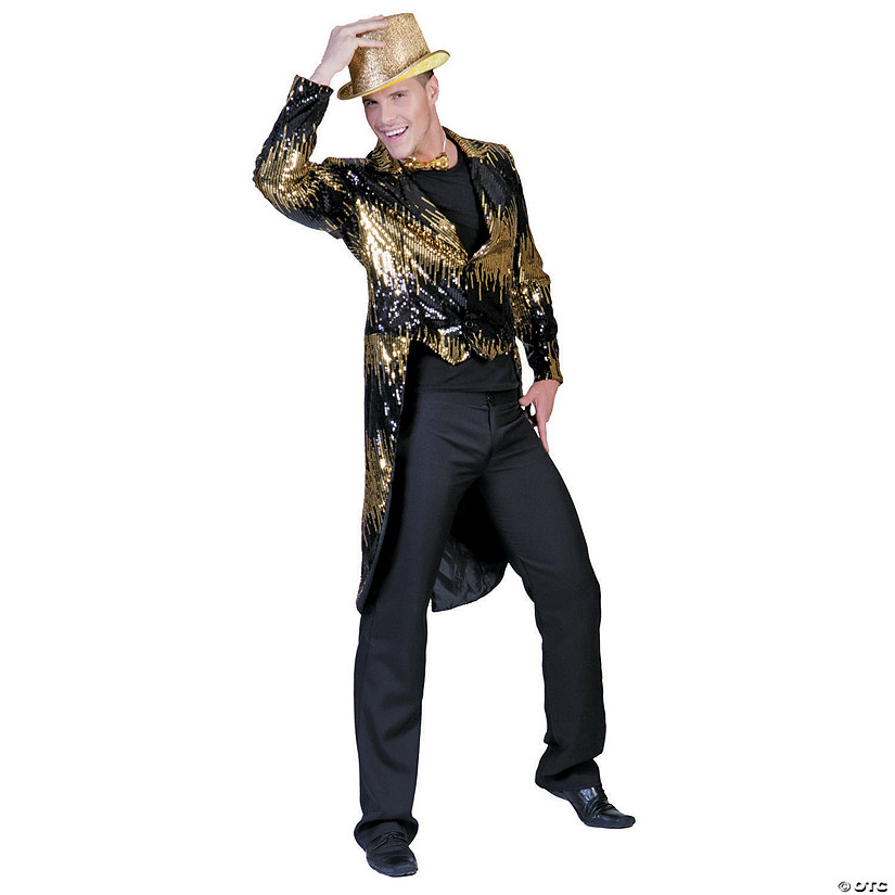Men's Gold Glitter Tailcoat Costume - Large Image