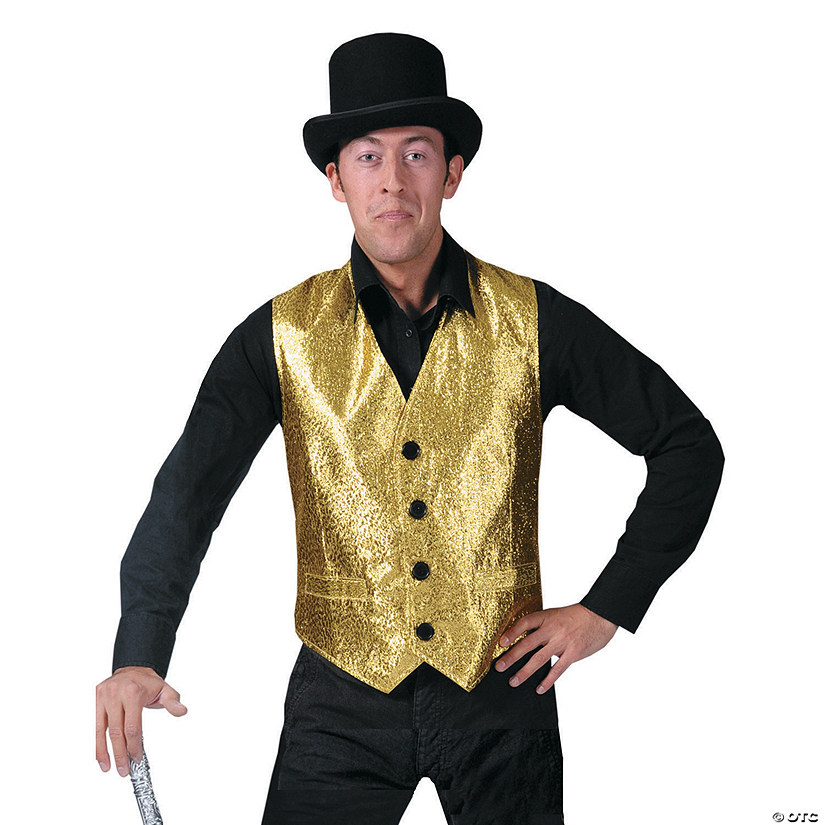 Men's Gold Vest Costume - Extra Large Image