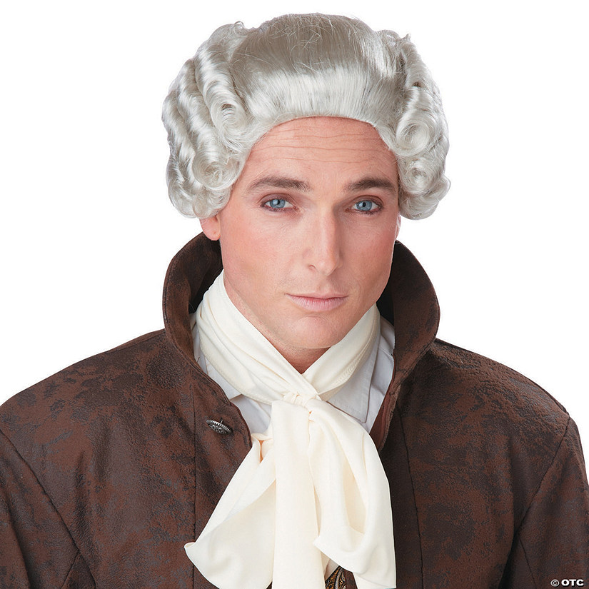 Men's Grey 18th Century Peruke Wig Image