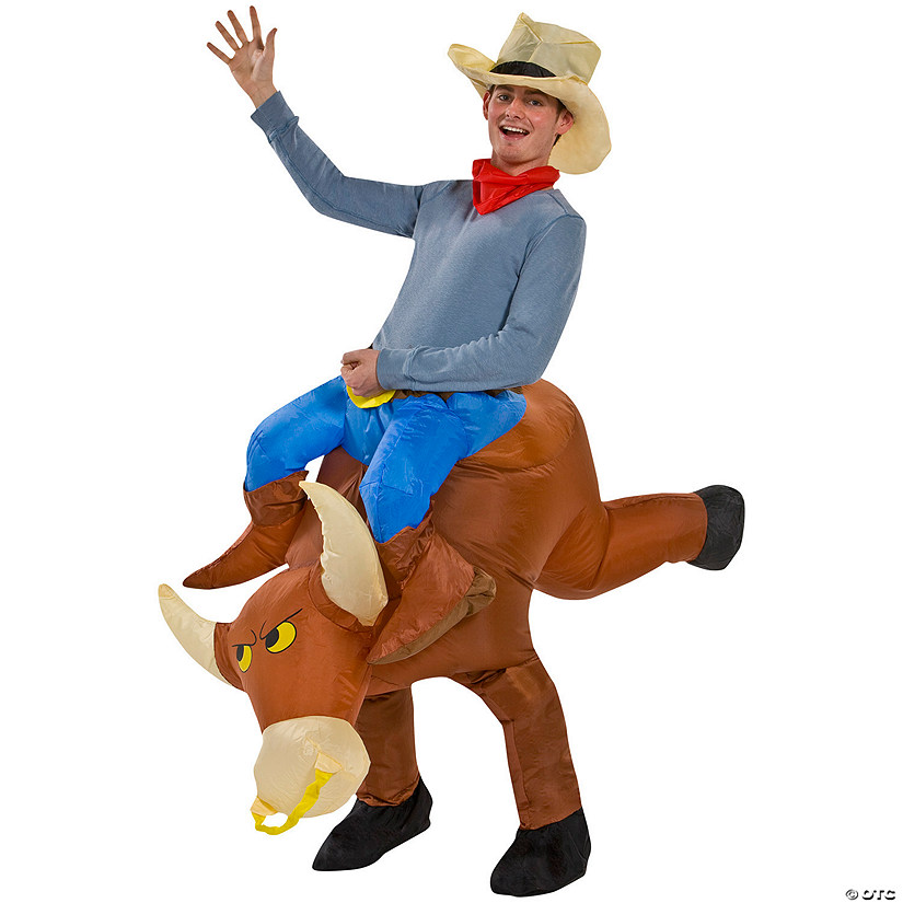 Men's Inflatable Bull Rider Costume Image