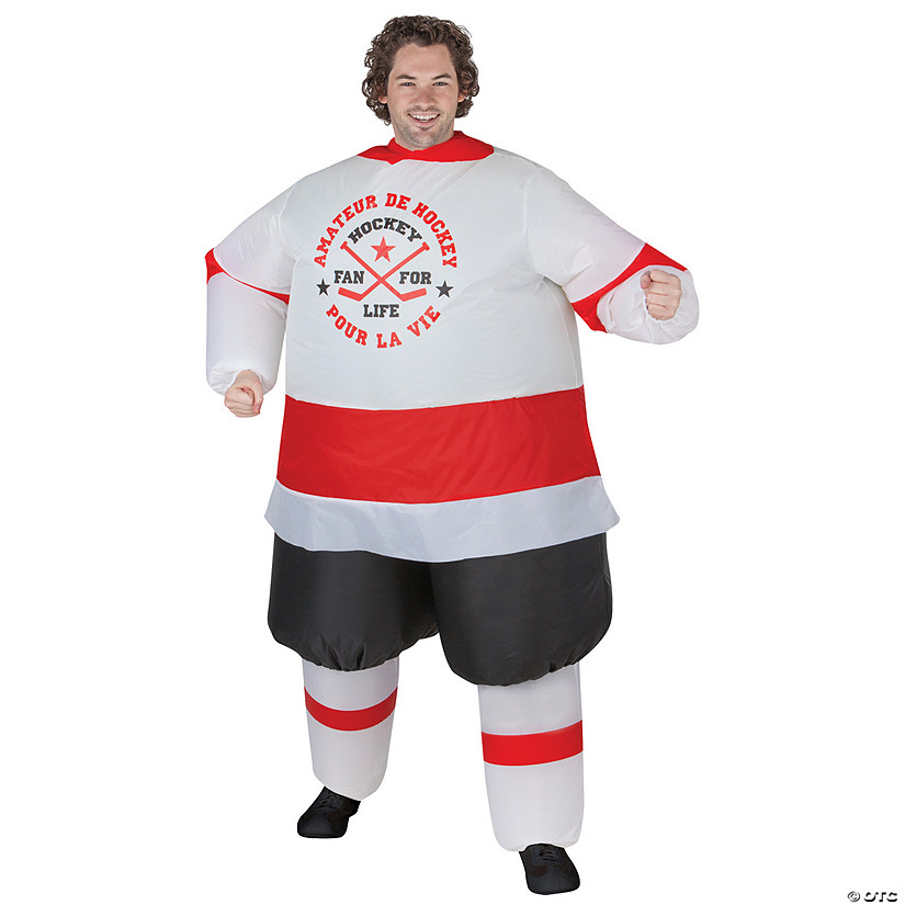 Men's Inflatable Hockey Player Costume Image