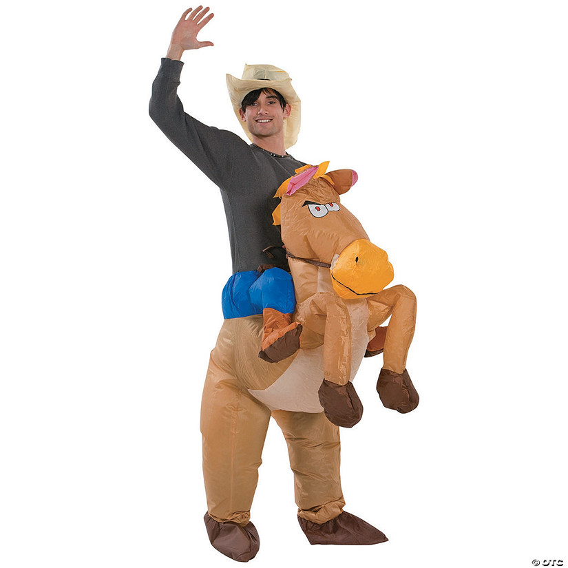 Men's Inflatable Riding on Horse Costume Image