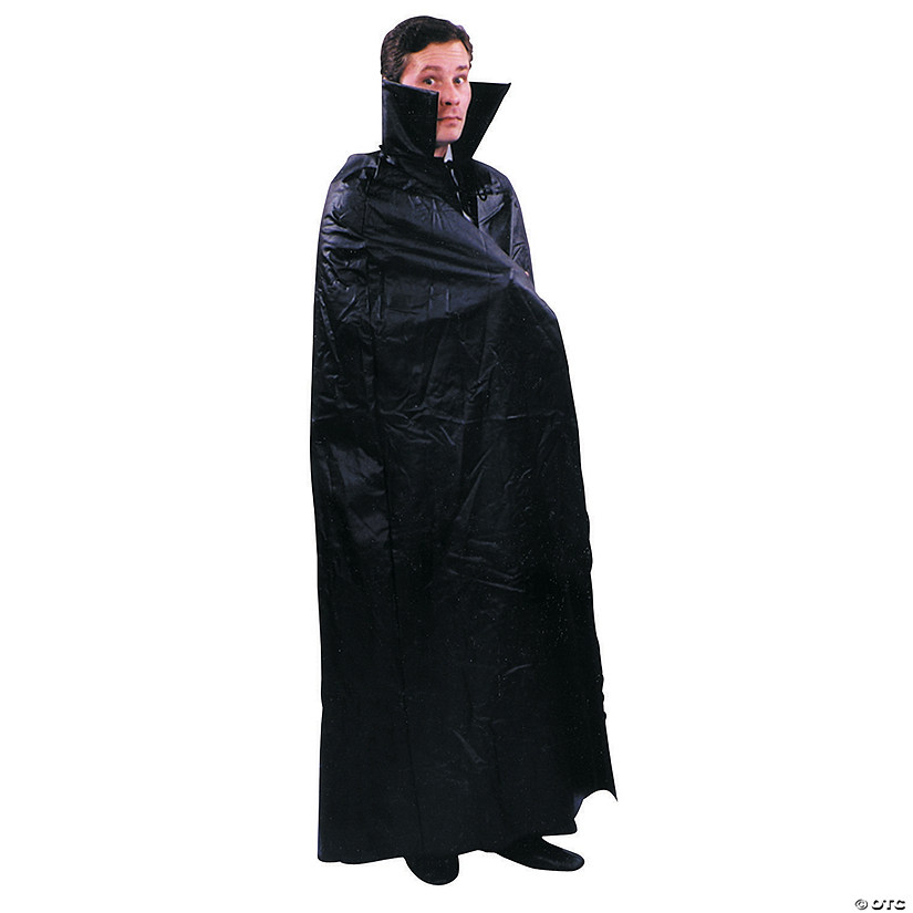 Men's Leather Like Dracula Cape Costume - Standard Image
