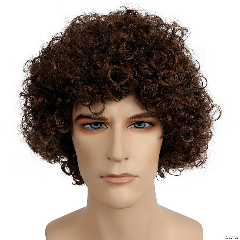 Men's Light Brown Curly Wig Halloween Express