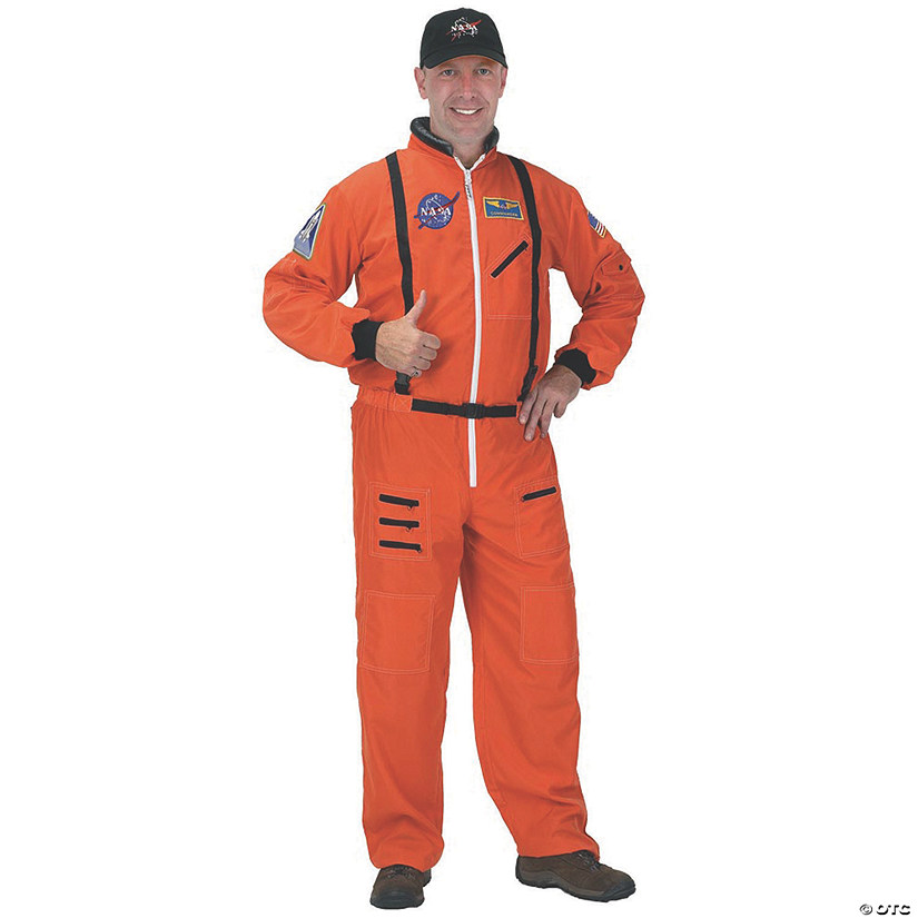 Men's Orange Suit Astronaut Costume - Large Image