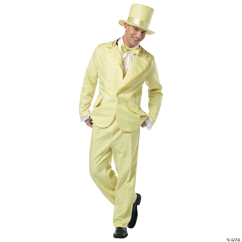 Men's Pastel Yellow 70s Funky Tuxedo Costume Image