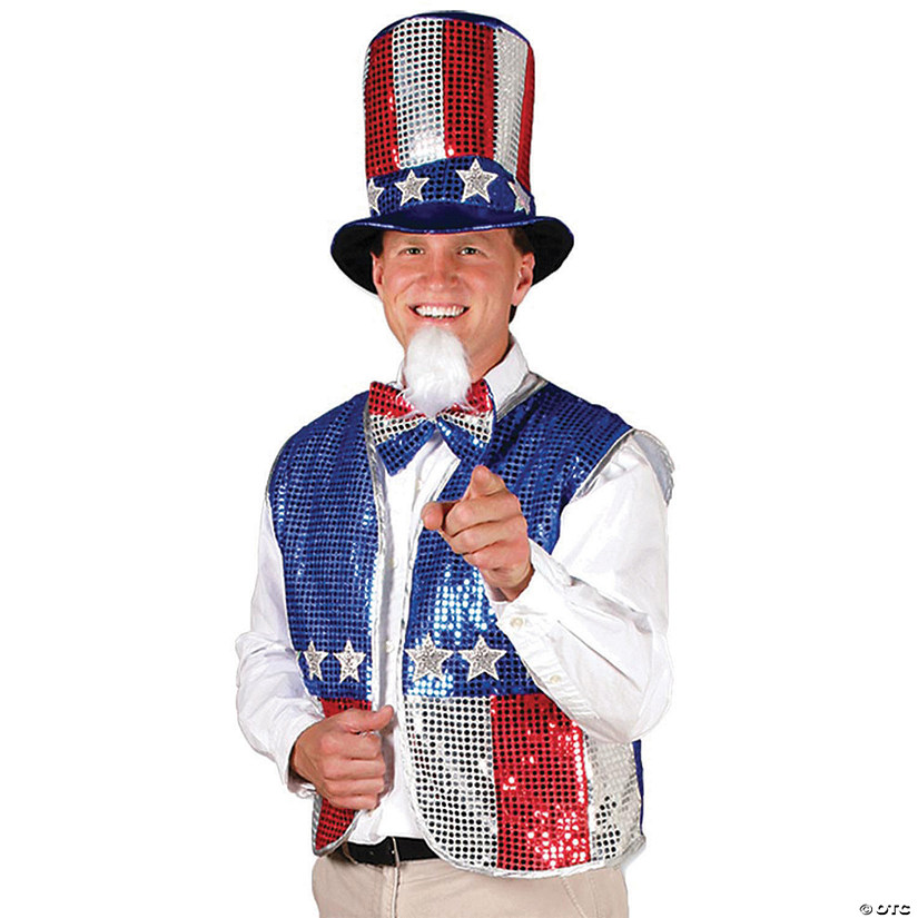 Men's Patriotic Uncle Sam Costume Set Image