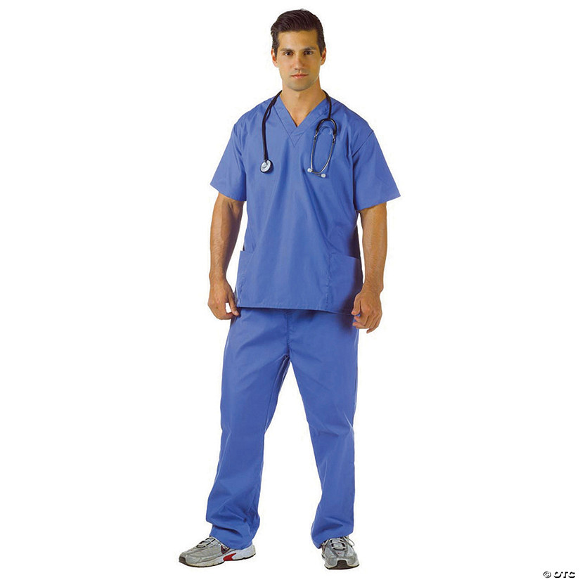 Men's Plus Size Blue Scrubs Costume Image