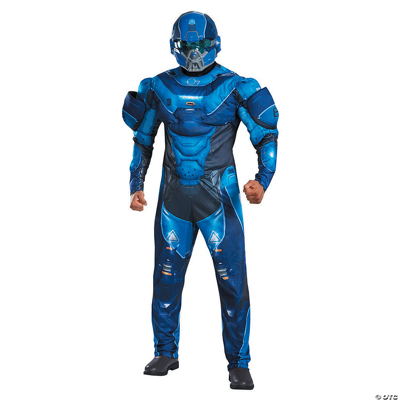Men's Plus Size Deluxe Halo Blue Spartan Costume - 2XL Image