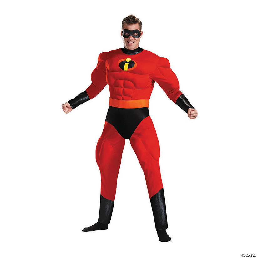 Men's Plus Size Deluxe Muscle Chest Incredibles 2&#8482; Mr. Incredible Costume Image