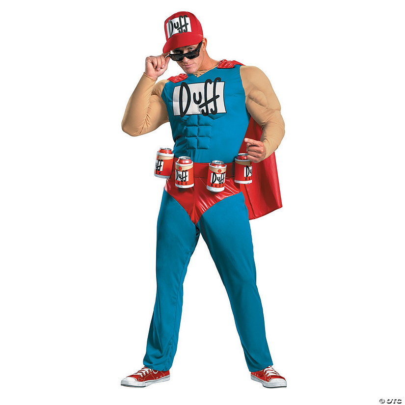 Men's Plus Size Muscle Simpsons Duffman Costume Image