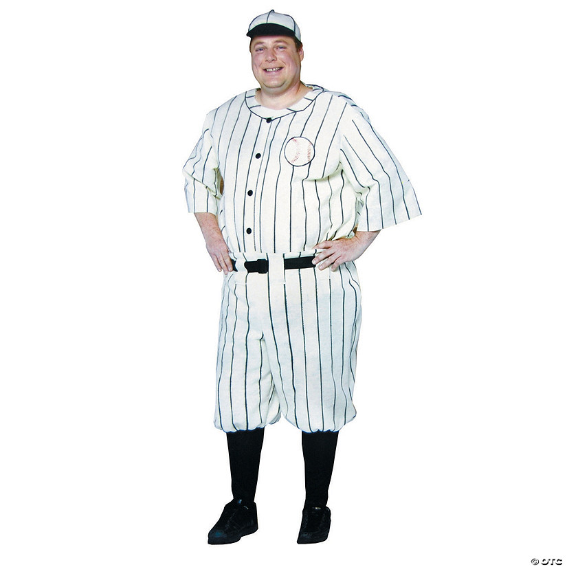 Men's Plus Size Old Tyme Baseball Player Costume Image