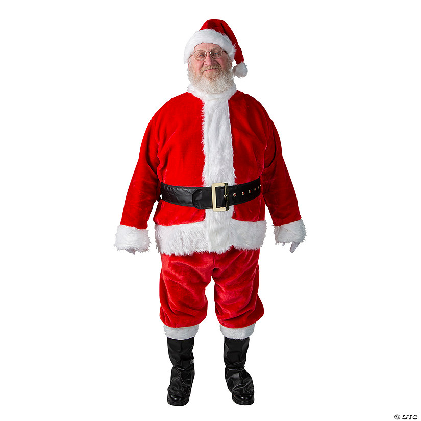 Men's Plus Size Premium Plush Red Santa Suit Image